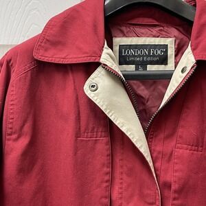 Vintage‎ Women's London Fog Size L Limited Edition Red Coat Jacket